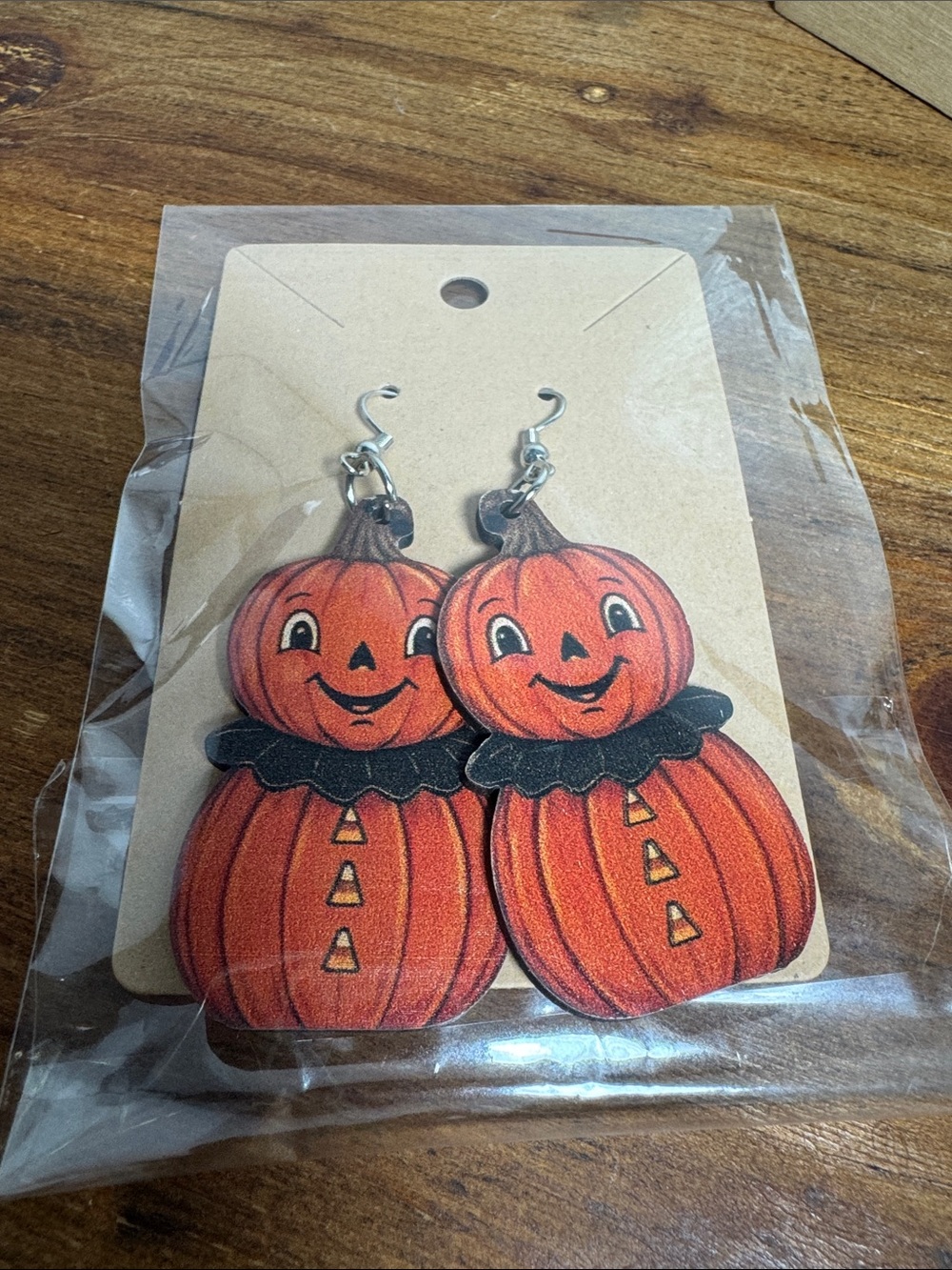 Retro Halloween Pumpkin 🎃 Jack-O'-Lantern Orange Earrings